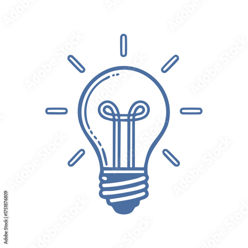 Glowing light bulb icon symbolizing creative thinking inspiration and brilliant new ideas