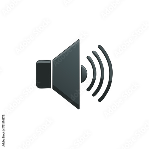 Gray speaker icon with sound waves emanating outward representing audio volume