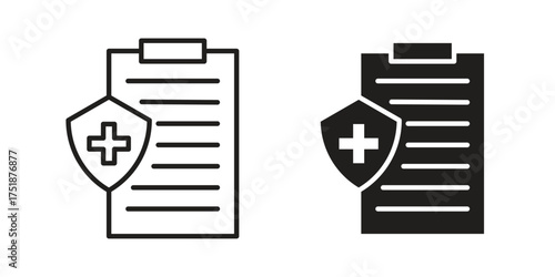 Medical insurance icon. Monochrome simple icons for templates, web design