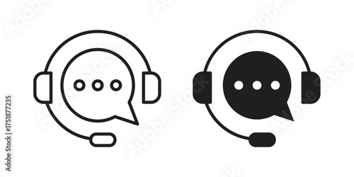 Live chat icon. Monochrome simple icons for templates, web design