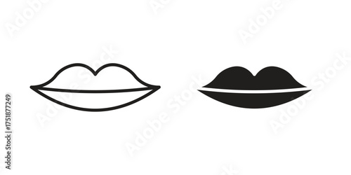 Lips icon. Monochrome simple icons for templates, web design