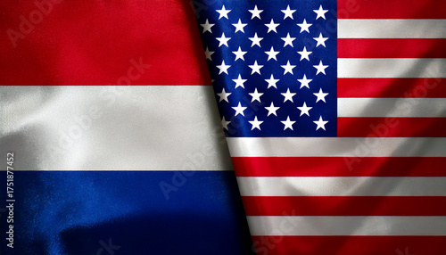 アメリカの国旗とオランダの国旗(USA Flag &Netherlands flag.)
