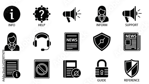 Information and Support Icons A Comprehensive Collection for Communication and Guidance