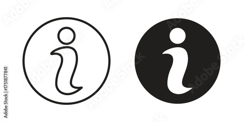 Info icon. Monochrome simple icons for templates, web design