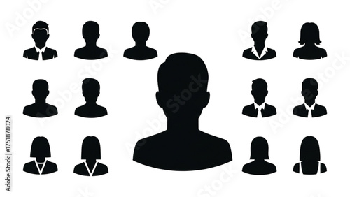 Collection of Diverse User Profile Icons Representing Individuals