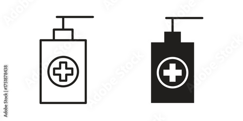 Hand sanitizer icon. Monochrome simple icons for templates, web design