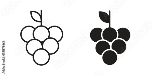Grapes icon. Monochrome simple icons for templates, web design