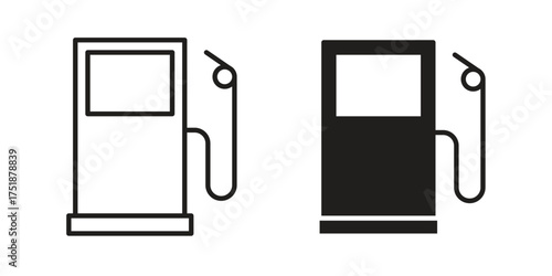 Gas station icon. Monochrome simple icons for templates, web design