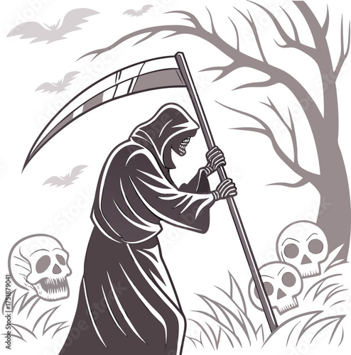 grim reaper with a sword