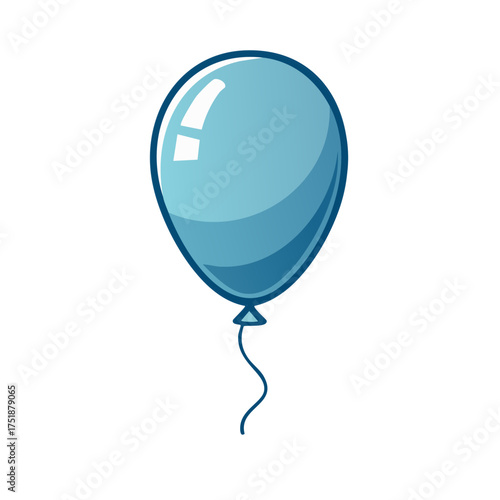 Single Blue Balloon with String, Celebration Party
