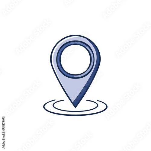 Blue Location Pin Icon Showing Geographic Position and Digital Navigation