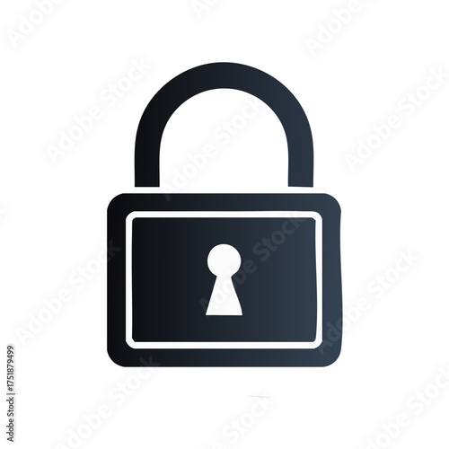 Modern stylized padlock illustration, security and privacy concept, gradient color