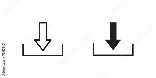 Download icon. Monochrome simple icons for templates, web design