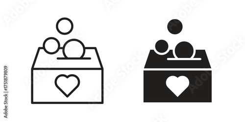 Donations icon. Monochrome simple icons for templates, web design