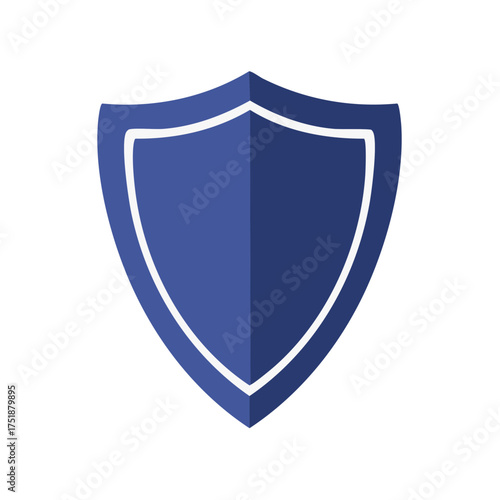 Free Download Flat design blue shield vector illustration, a simple icon for security, protection, and safety - GFXLoad