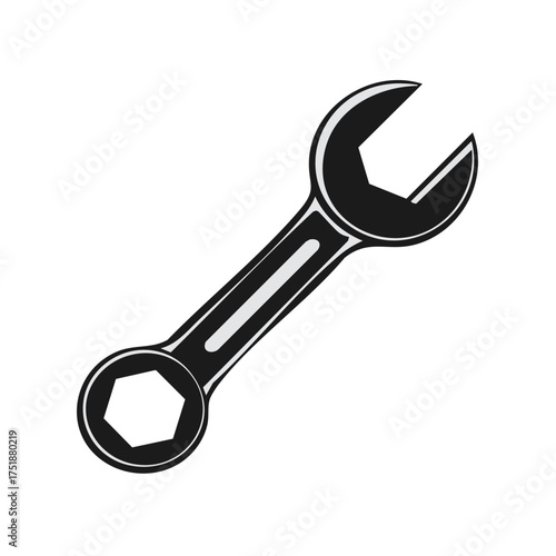 Wrench Tool Vector Illustration for Construction and Mechanical Work