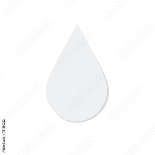 Minimalist white water drop icon symbol graphic element clean simple design concept