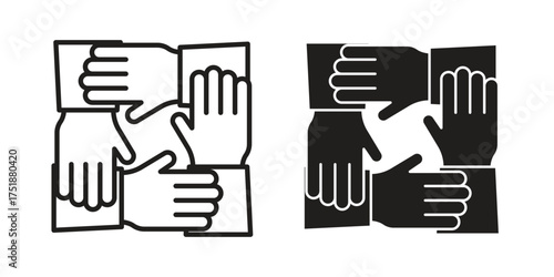 Collaboration icon. Monochrome simple icons for templates, web design