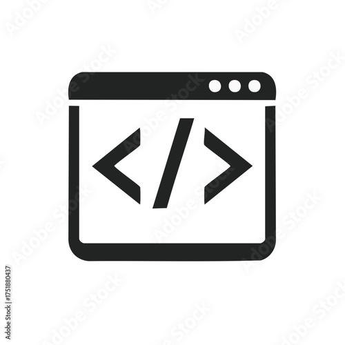 Web development coding browser interface programming icon for software and digital technology