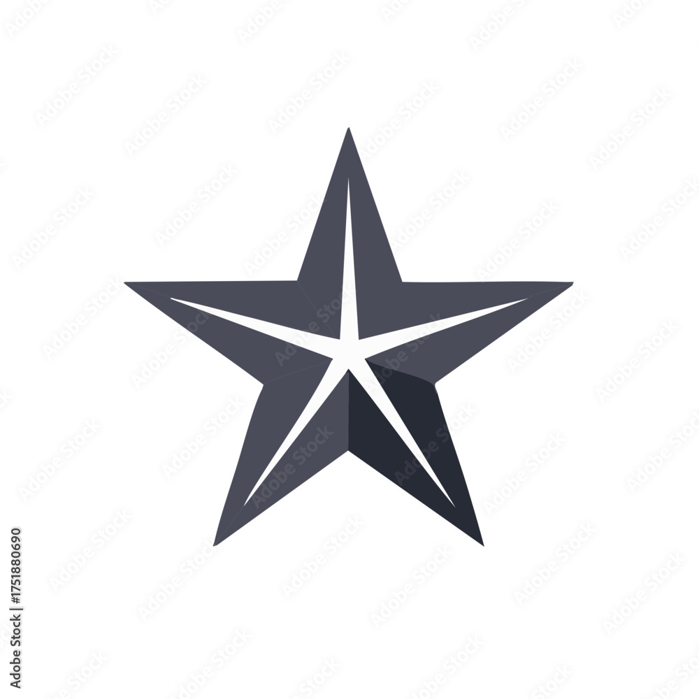 Obraz premium Geometric Five-Pointed Star: A Minimalist Vector Graphic for Design Projects
