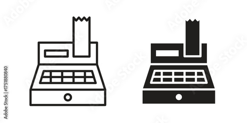 Cash register icon. Monochrome simple icons for templates, web design