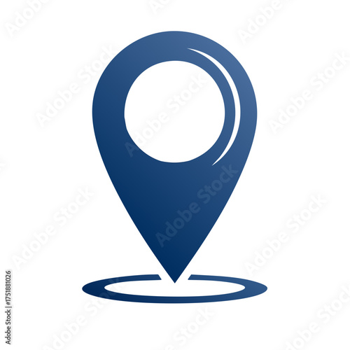 Blue Location Pin Symbol for Map Navigation, Mobile Apps, and Geolocation Services