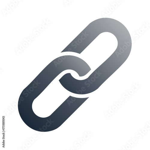 Interlocked metallic chain illustration featuring a gradient color scheme symbolizing connection and unity in a modern design