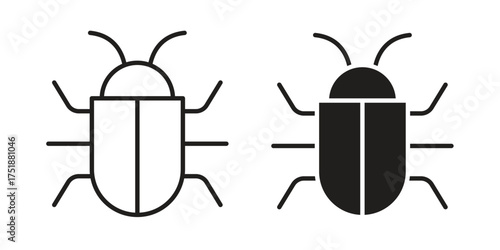 Bug icon. Monochrome simple icons for templates, web design