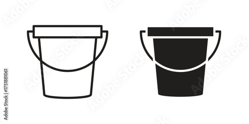 Bucket icon. Monochrome simple icons for templates, web design