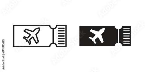 Airline ticket icon. Monochrome simple icons for templates, web design