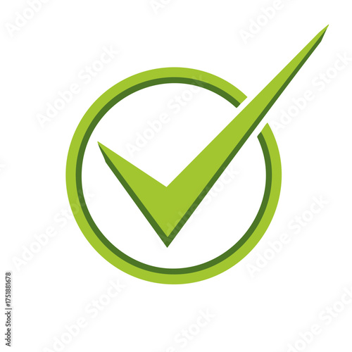 Confirmation Graphic Featuring Green Check Mark Inside Circle for Positive Agreement