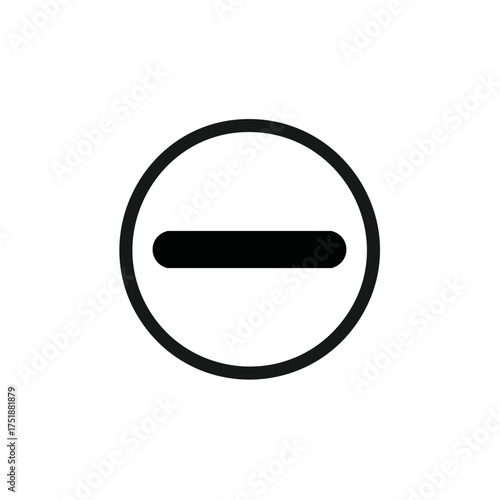 Free Download Modern Circular Black Minus Icon for Decrement Decrease or Forbidden Action Interface - GFXLoad