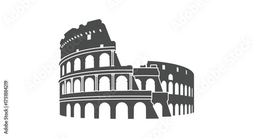 Iconic Silhouette of the Colosseum in Rome Italy.