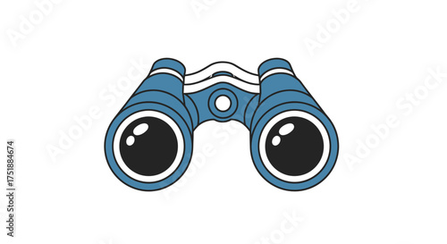Blue Binoculars with White Stripes for Observation.