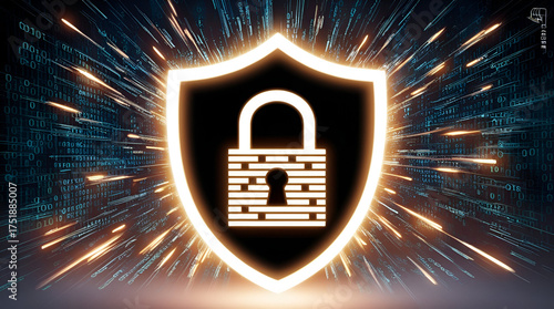 lock on a black background
