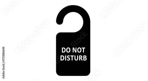 Black DO NOT DISTURB Door Hanger Sign for Privacy.
