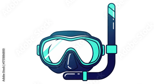 Snorkel and Mask Set for Underwater Exploration Diving Equipment.