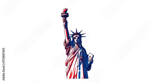 Iconic Statue of Liberty holding torch and tablet a symbol of freedom.
