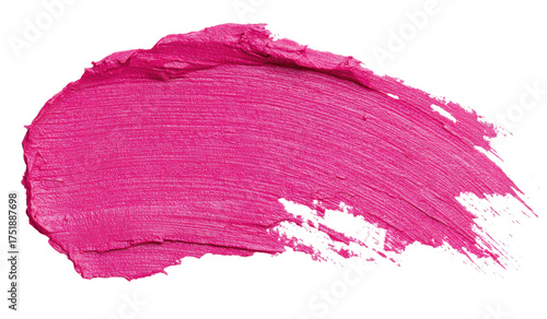 Vibrant fuchsia lipstick smudge on transparent background
