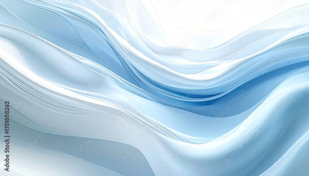 Fototapeta premium Dynamic Blue and White Abstract Wave Pattern on White Surface with Flowing Lines Modern Minimalist Design