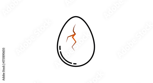 Cracked Egg with Orange Interior Detail.