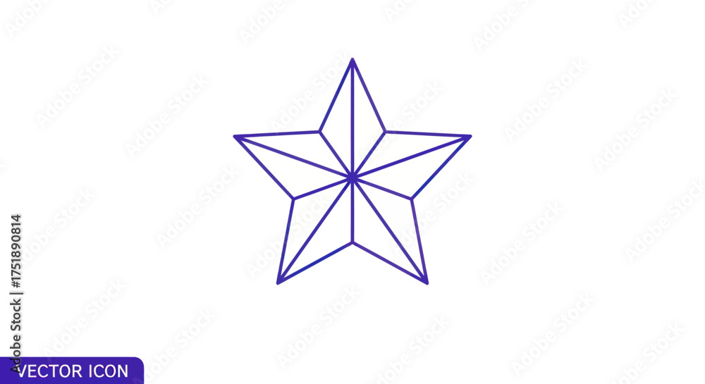 Obraz premium Geometric Five-Pointed Star Outline Icon.