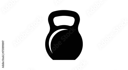 Black Kettlebell Icon for Strength Training and Fitness.