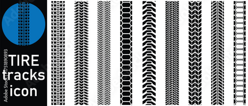 Types of Car Tracks. Tire mark. Heavy machinery tires track patterns. Types of Car Tracks. Tyre mark icon illustration. 