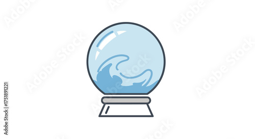 Crystal Ball with Wave Design for Fortune Telling.