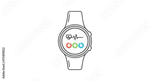 Smartwatch with Heart Rate Monitor and Colorful Display Modern Technology.