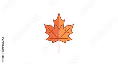 Stylized Orange and Red Maple Leaf Illustration for Autumn Season.