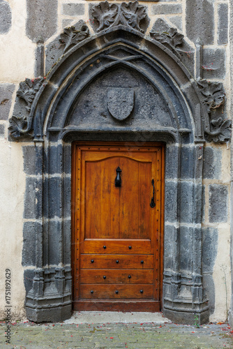 Wallpaper Mural Old wooden door in a medieval village in Auvergne, France Torontodigital.ca