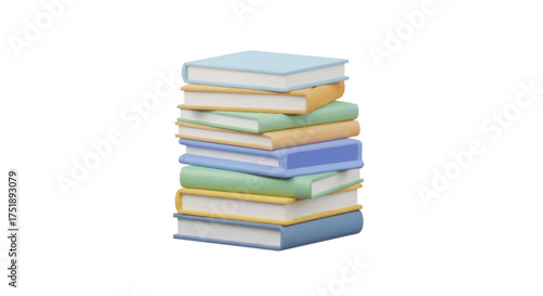 Stack of Colorful Books with Various Colored Covers.