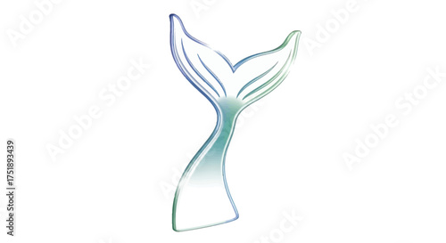 Elegant iridescent mermaid tail with flowing lines and a shimmering ethereal appearance.